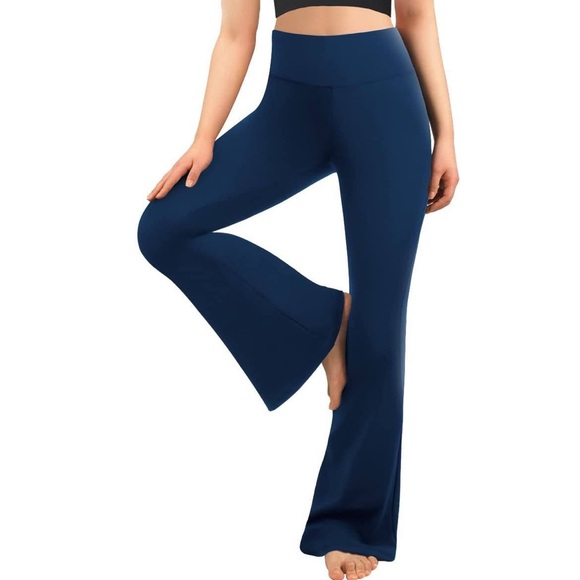 🧘🏻‍♀️Side Split Navy Bootcut Flare Leggings🧘🏻‍♀️ ~small - Picture 9 of 15